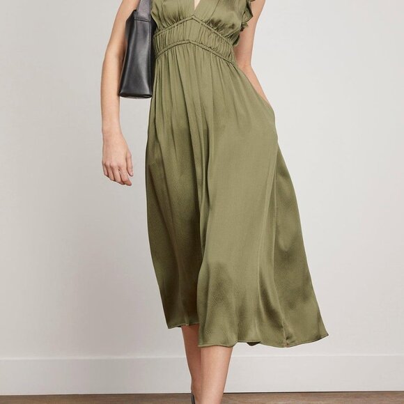 XÍRENA Posey Ruffle Shirred Silk Dress - Picture 6 of 11